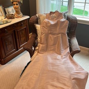 Alfred Sung Princess line twill trumpet maxi dress